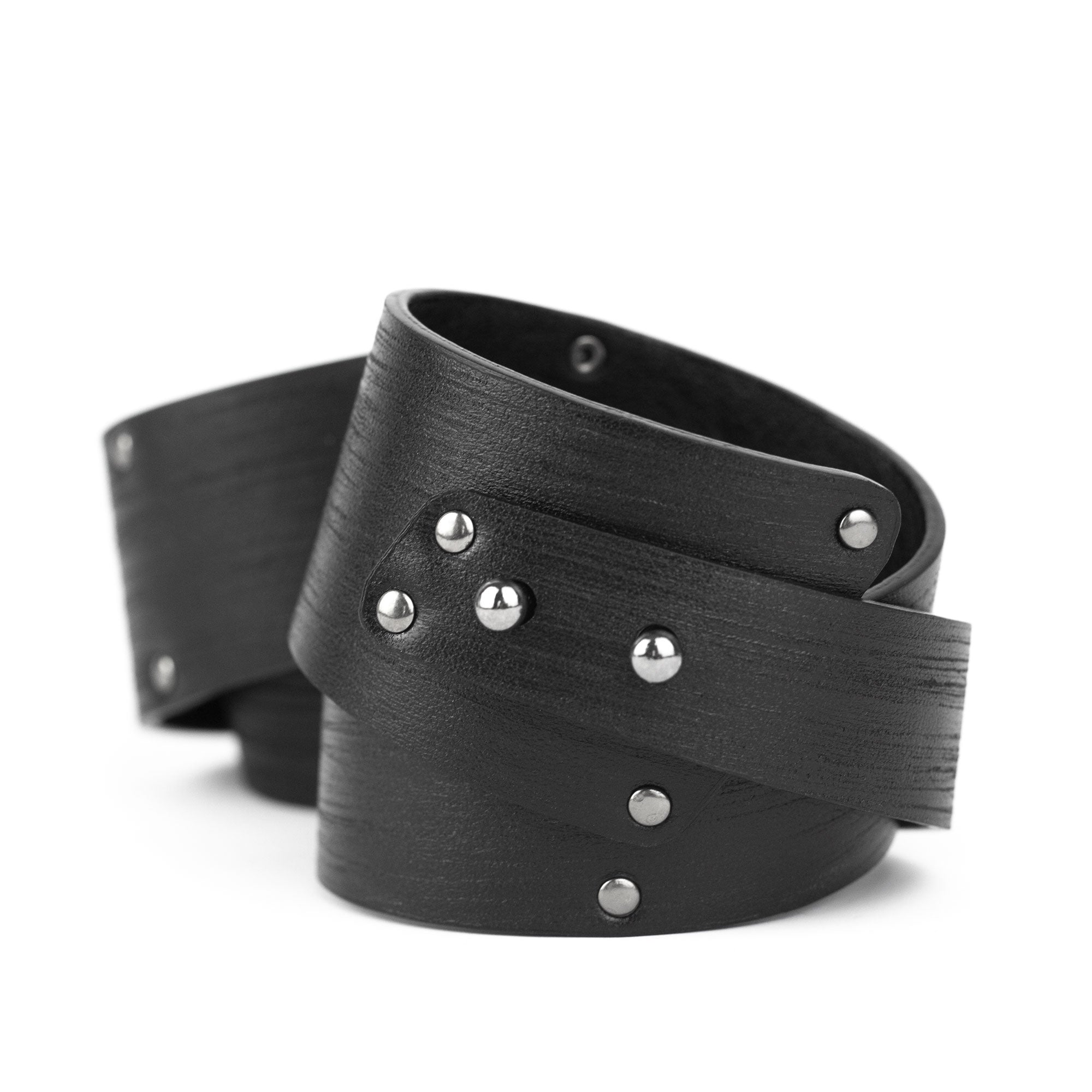 Double Wrap Black Leather Bracelet